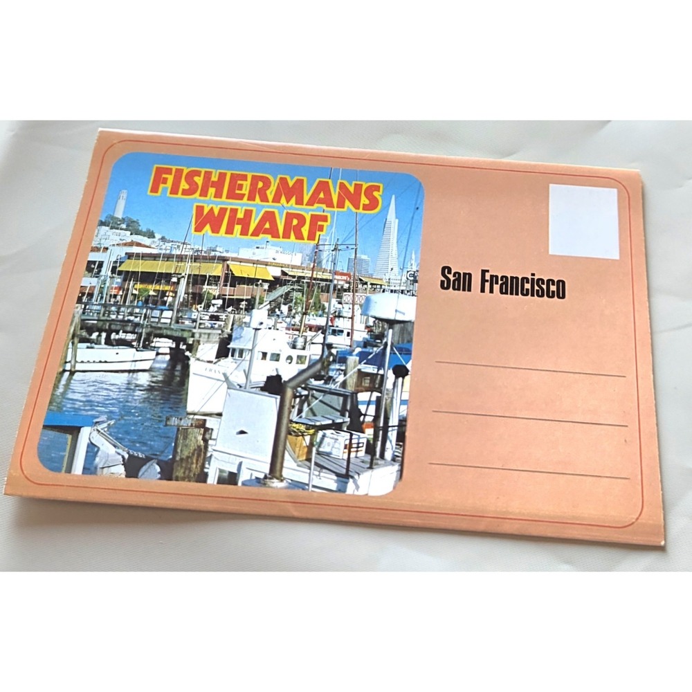 Vintage Fishermans Wharf San Francisco Souvenir Postcard Folder Crab Novelty